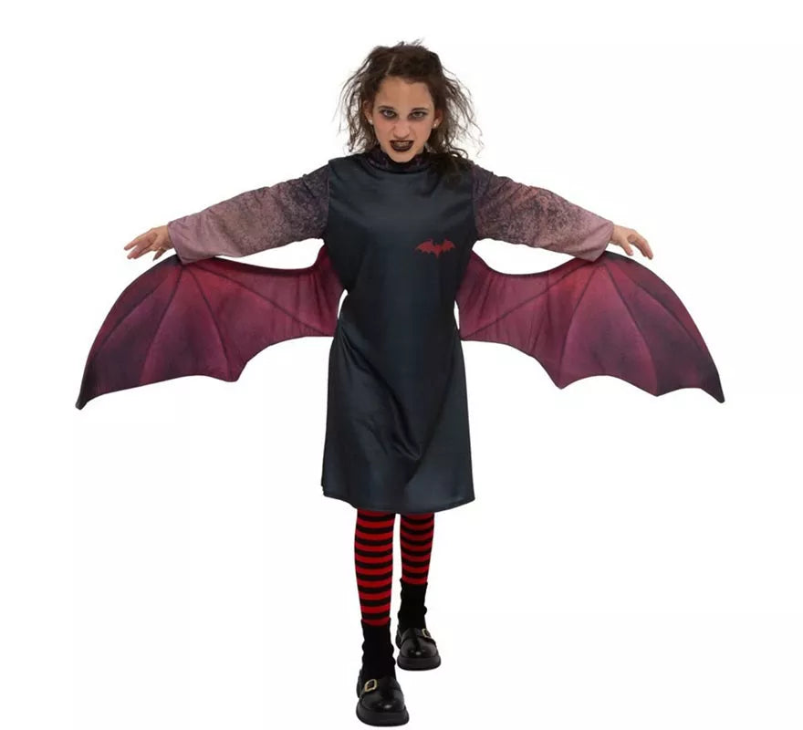 Translation missing: de.Disfraz de Vampira oscura con alas para niña