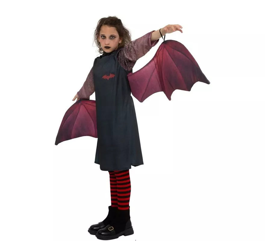 Translation missing: de.Disfraz de Vampira oscura con alas para niña