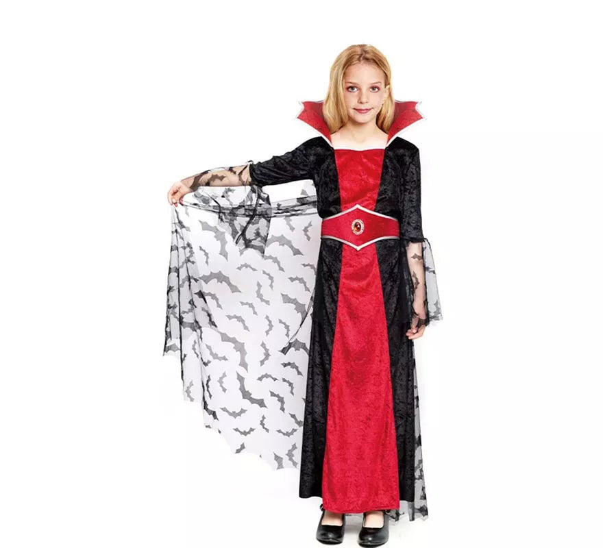 Disfraz de Vampiresa Capa Encaje para niña