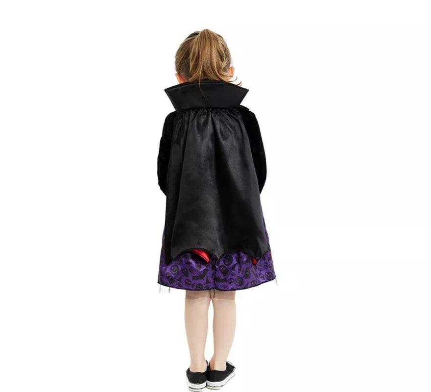 Translation missing: de.Disfraz de Vampiresa clásico con capa y cuello para bebé y niña