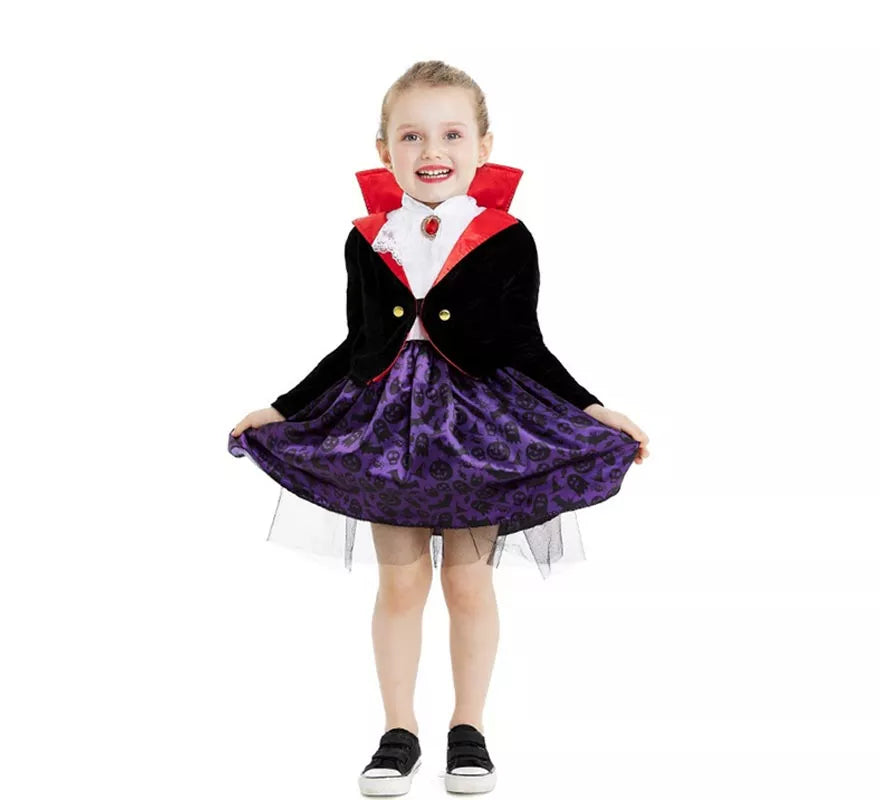 Translation missing: de.Disfraz de Vampiresa clásico con capa y cuello para bebé y niña