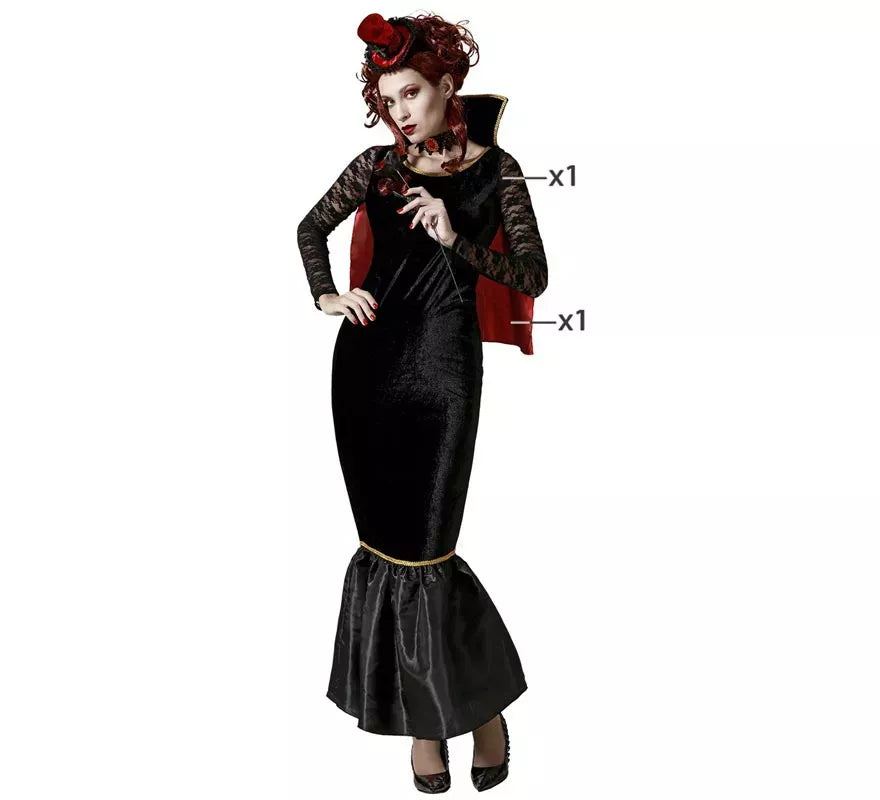 Translation missing: de.Disfraz de Vampiresa con capa para mujer