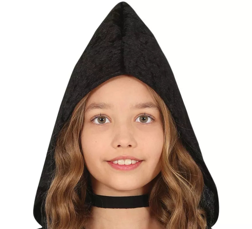 Translation missing: de.Disfraz de Vampiresa con capucha negra para niña