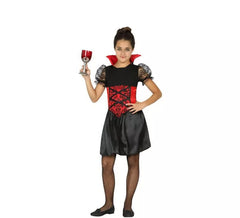 Vampir Kostüm mit Spitze für Mädchen