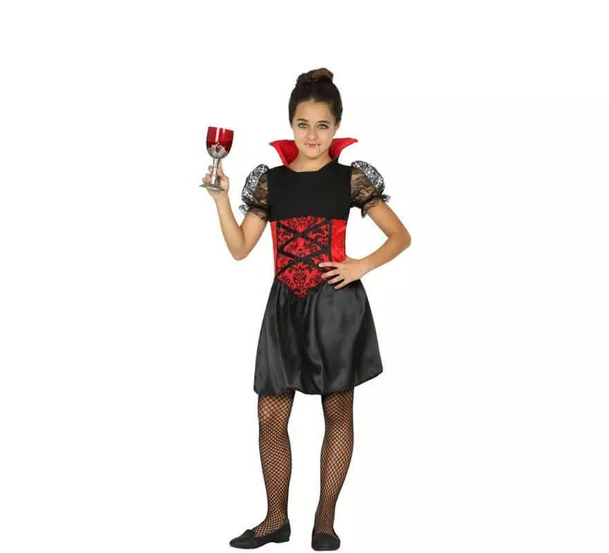 Translation missing: de.Disfraz de Vampiresa con Encaje para niña