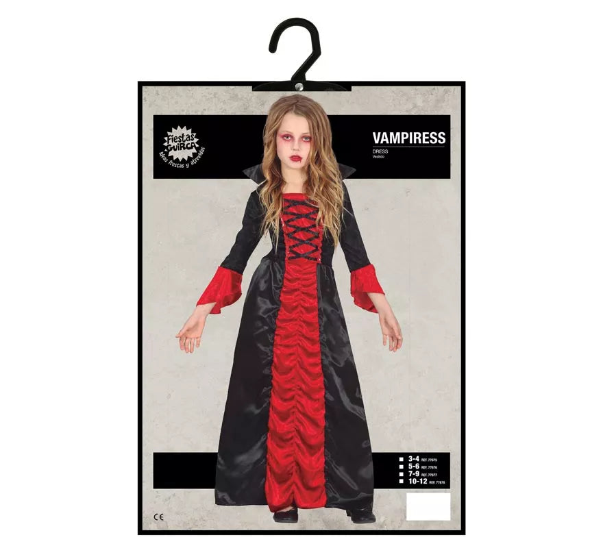 Translation missing: de.Disfraz de Vampiresa con vestido largo para niña