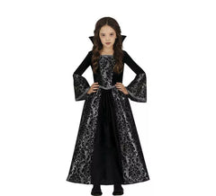 Silbernes Gothic-Vampir-Kostüm für Mädchen
