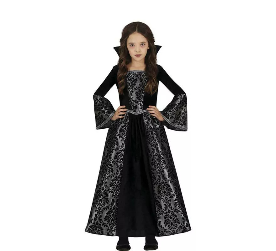 Translation missing: de.Disfraz de Vampiresa de Gótica plateada para niña
