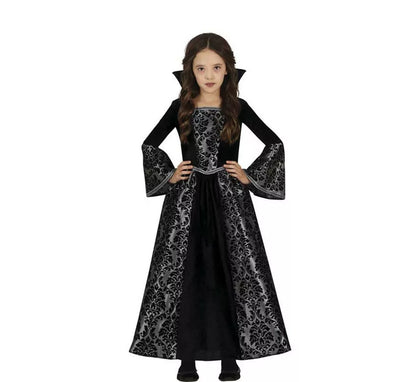 Disfraz de Vampiresa de Gótica plateada para niña