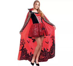 Deluxe bedrucktes Vampirkostüm für Damen