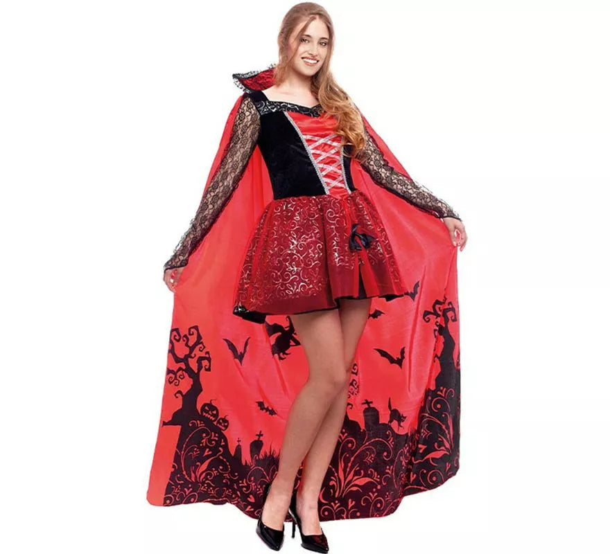 Translation missing: de.Disfraz de Vampiresa Estampado Deluxe para mujer