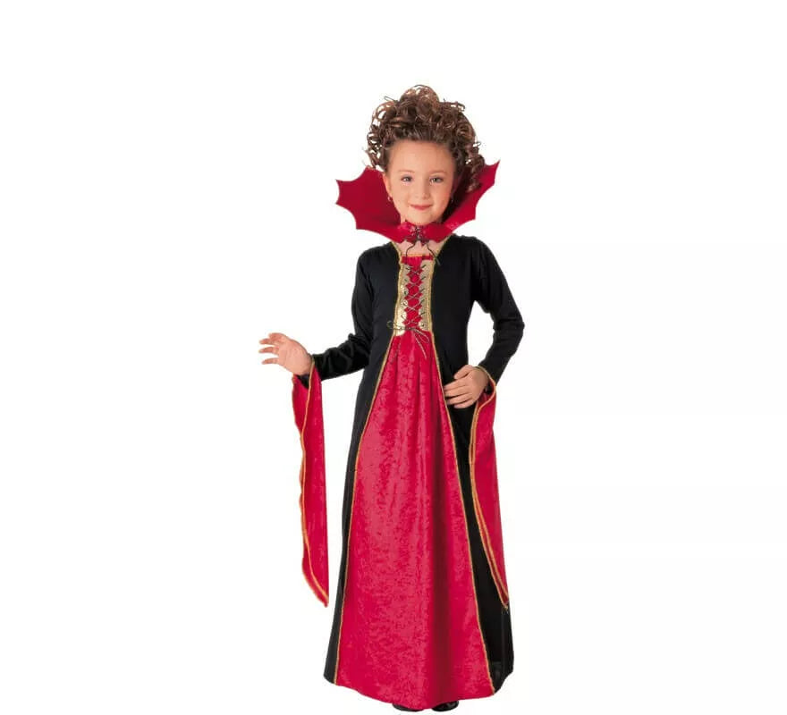 Translation missing: de.Disfraz de Vampiresa Gótica Roja para niña