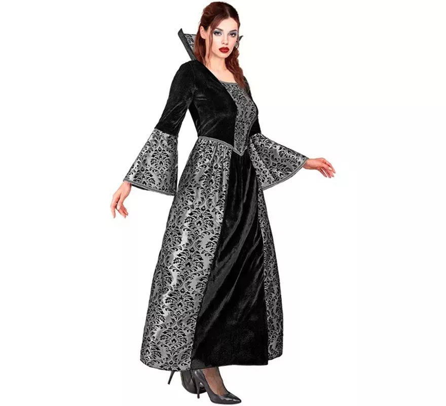 Translation missing: de.Disfraz de Vampiresa gris y negra para mujer