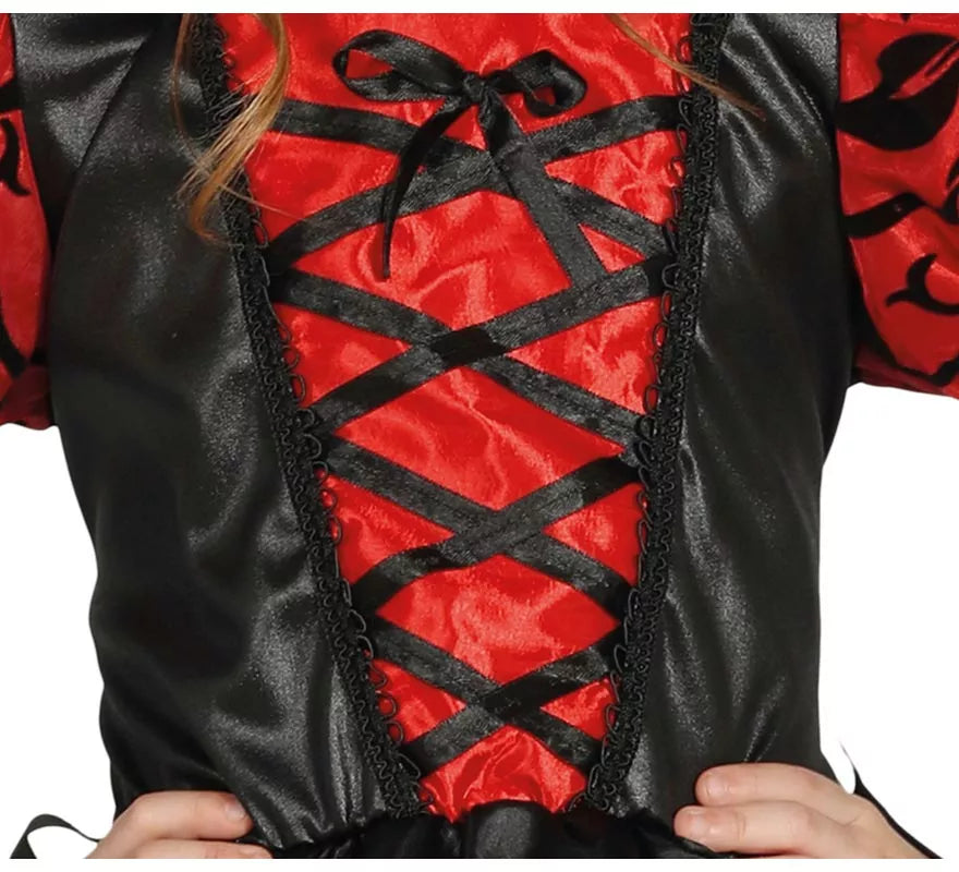 Disfraz de Vampiresa Roja para niña