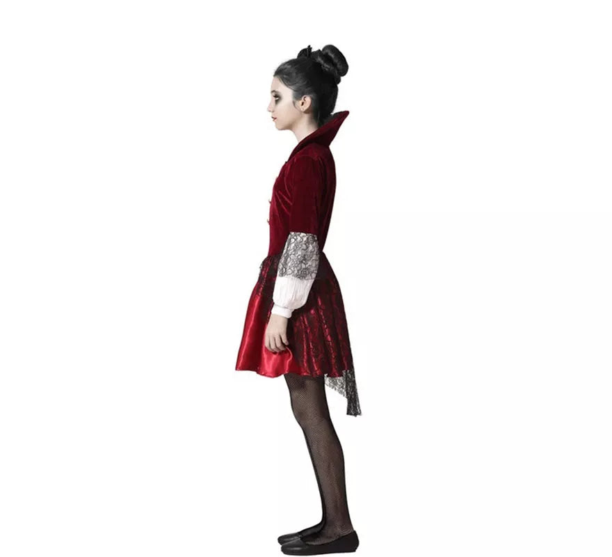 Disfraz de Vampiresa Roja para niña