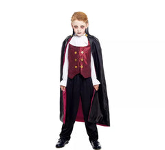 Klassisches Vampirkostüm mit langem Umhang für Jungen