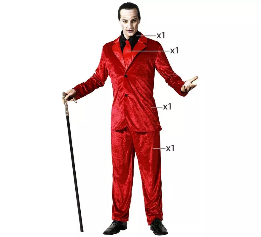 Translation missing: de.Disfraz de Vampiro Elegante Rojo para hombre
