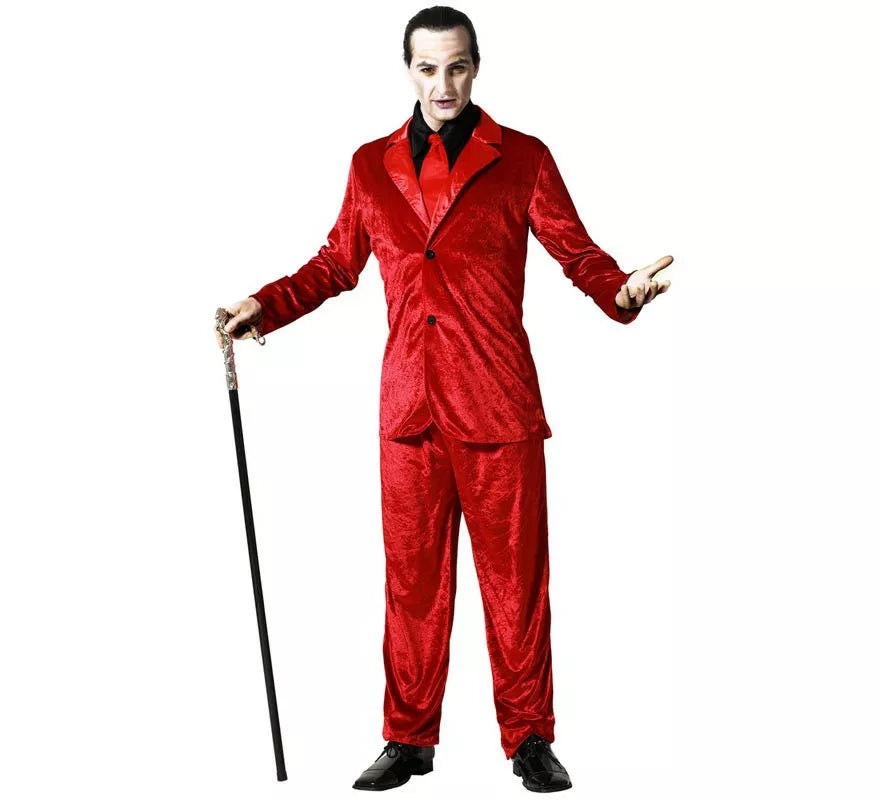 Translation missing: de.Disfraz de Vampiro Elegante Rojo para hombre