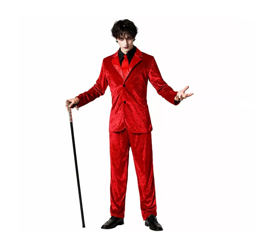 Translation missing: de.Disfraz de Vampiro Elegante Rojo para hombre