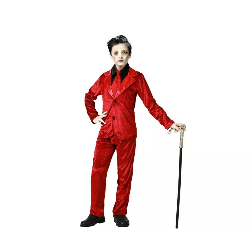 Translation missing: de.Disfraz de Vampiro Elegante Rojo para niño
