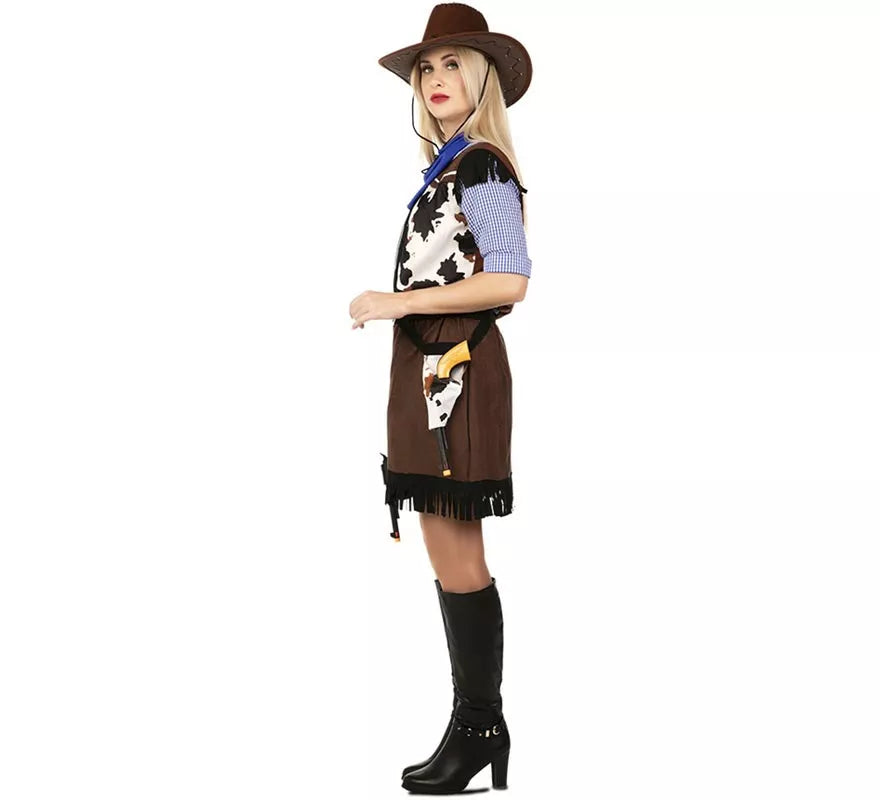 Translation missing: de.Disfraz de Vaquera con estampado vaca para mujer