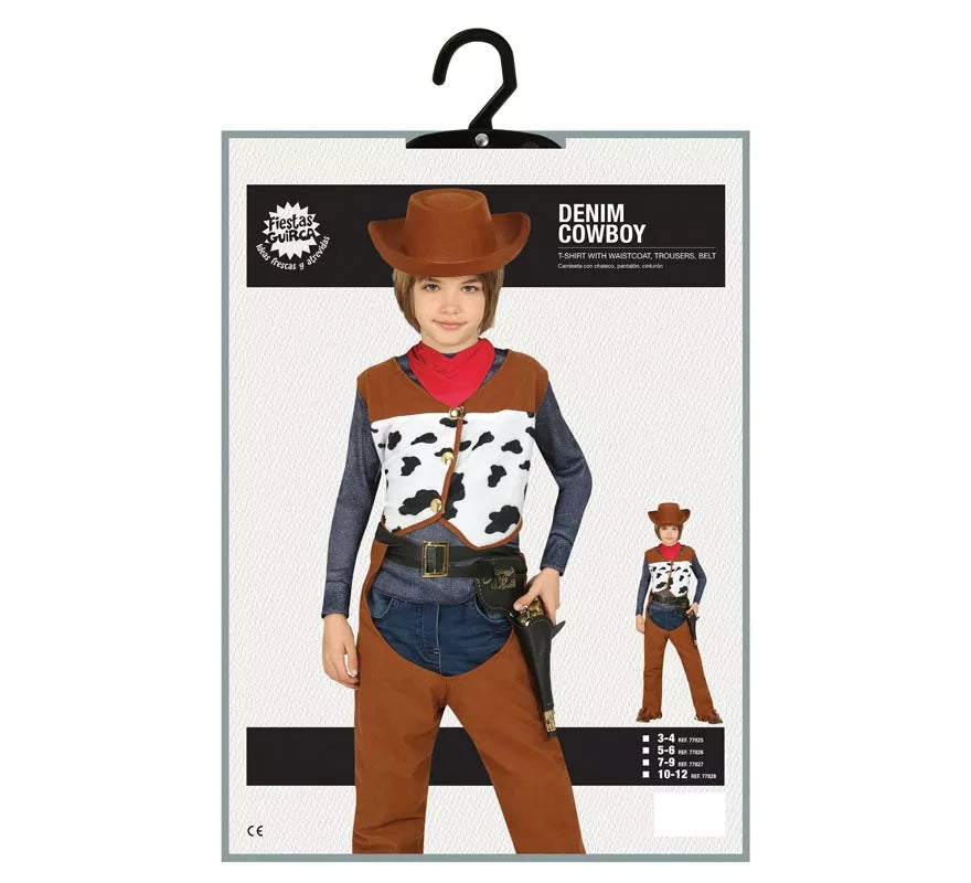 Disfraz de Vaquero Clásico con chaleco para niño