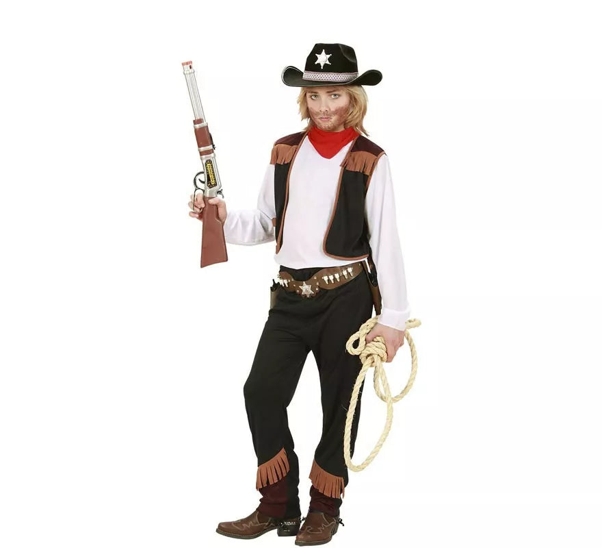 Disfraz de Vaquero con Chaleco para niño y adolescentes