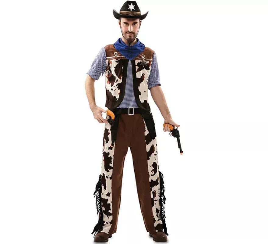 Translation missing: de.Disfraz de Vaquero con estampado vaca para hombre