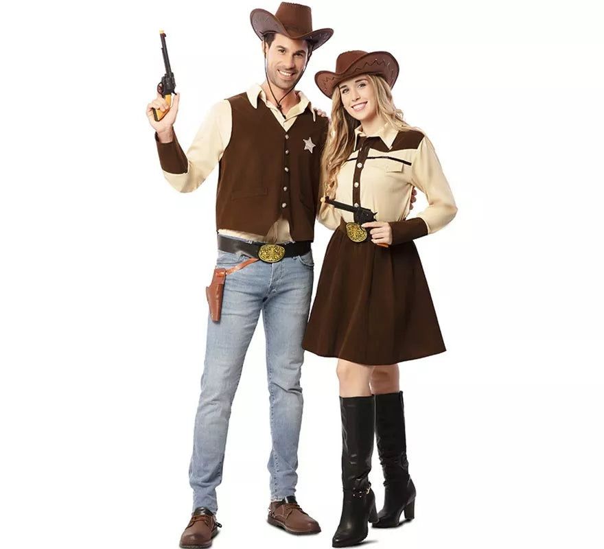 Translation missing: de.Disfraz de Vaquero Sheriff marrón para hombre