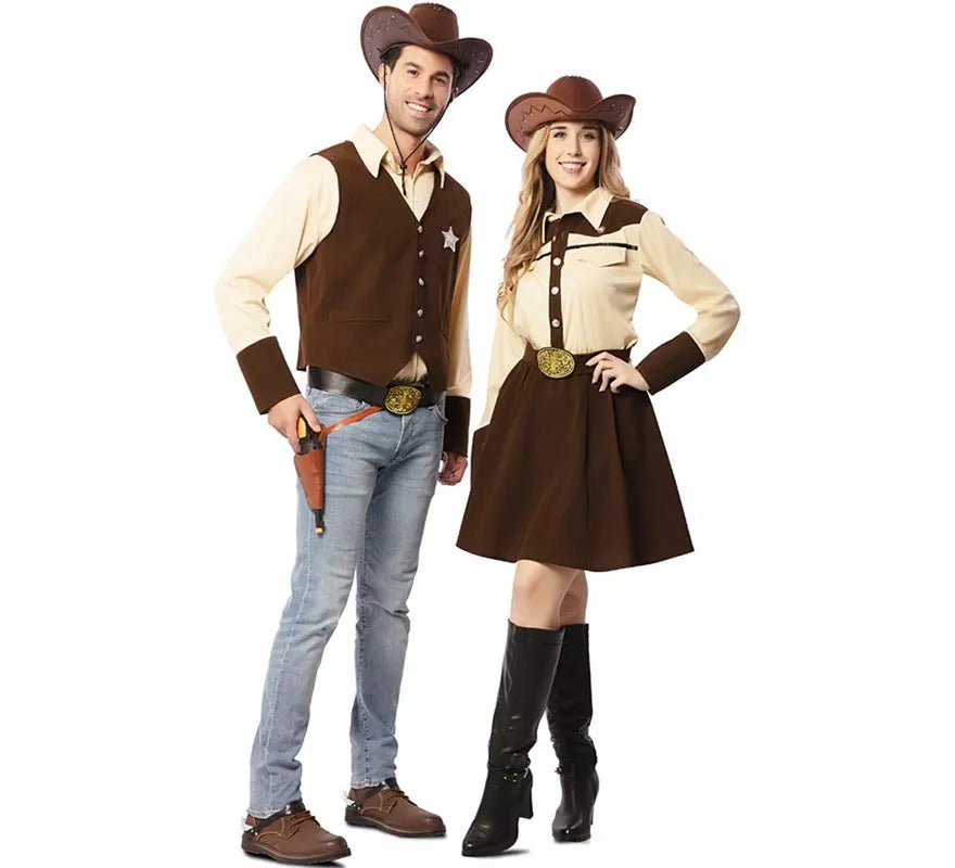 Translation missing: de.Disfraz de Vaquero Sheriff marrón para hombre