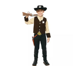 Braunes Sheriff-Cowboy-Kostüm für Jungen