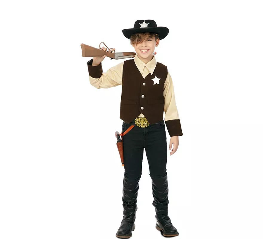 Translation missing: de.Disfraz de Vaquero Sheriff marrón para niño