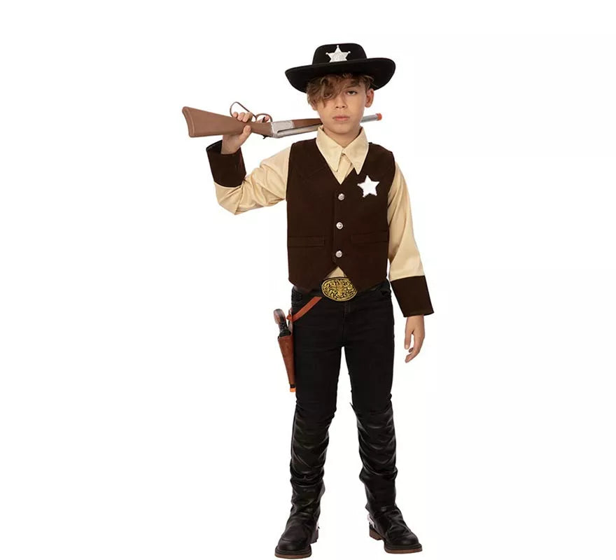 Translation missing: de.Disfraz de Vaquero Sheriff marrón para niño