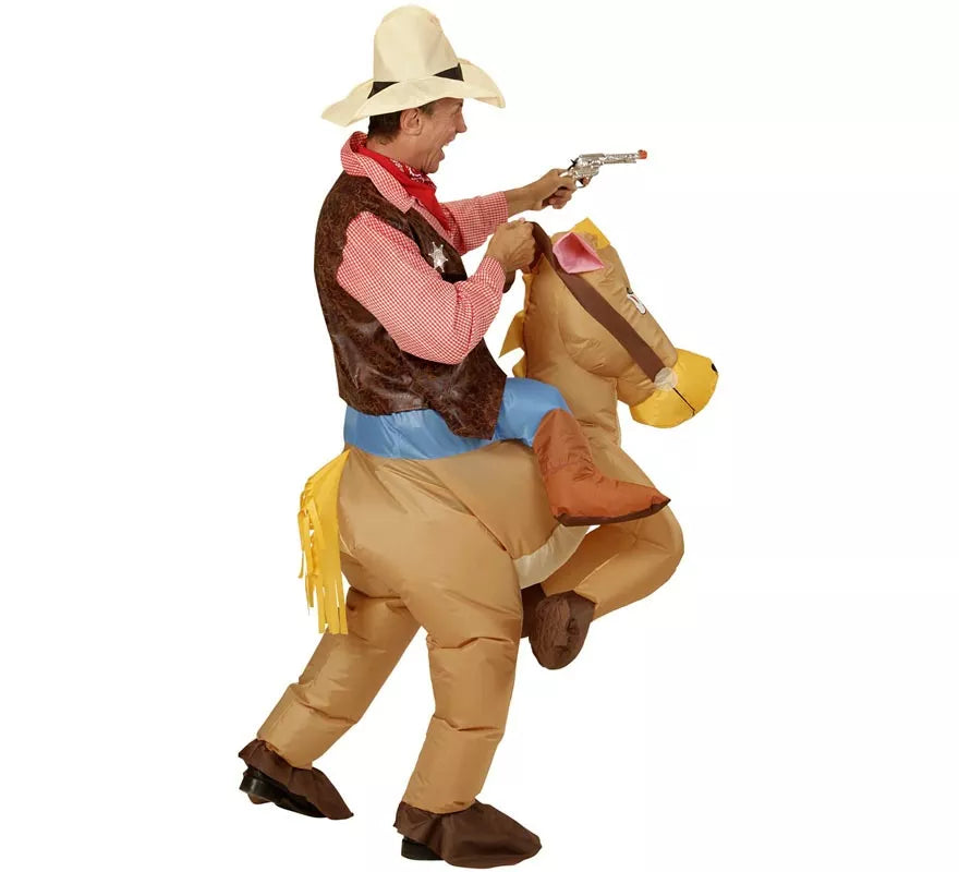 Translation missing: de.Disfraz de Vaquero sobre Caballo Hinchable para adulto