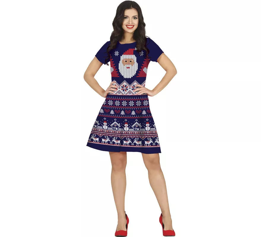 Translation missing: de.Disfraz de Vestido Azul Crochet Navideño para mujer
