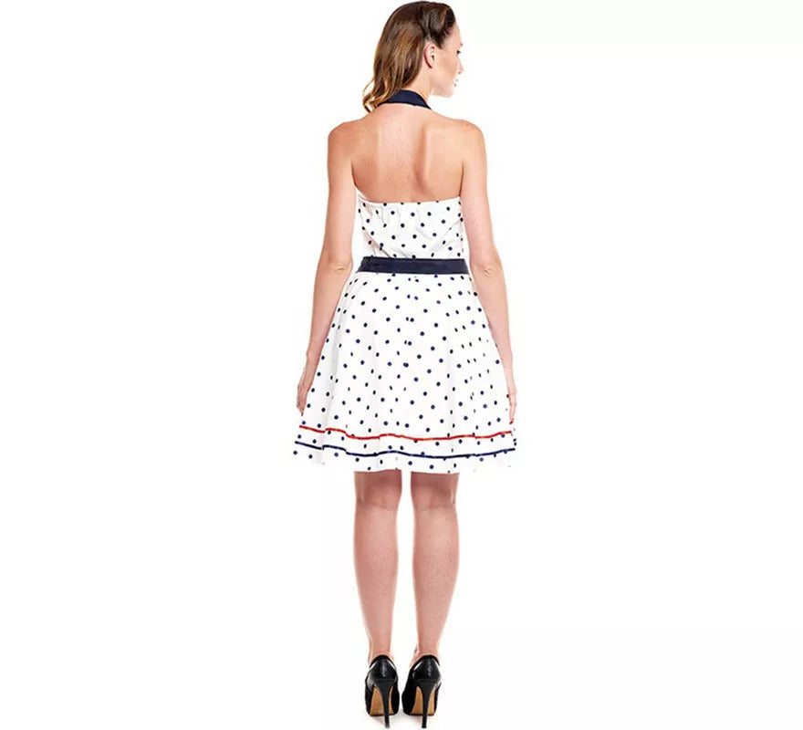 Translation missing: de.Disfraz de Vestido Blanco con Lunares Años 50 para mujer