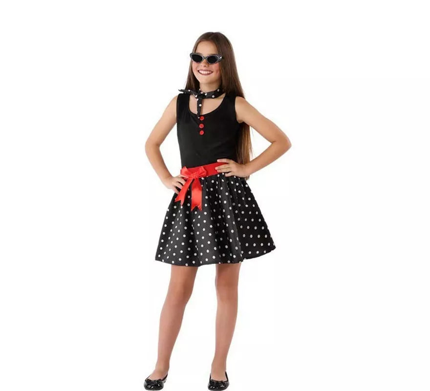 Translation missing: de.Disfraz de Vestido de los Años 60 Negro para niña