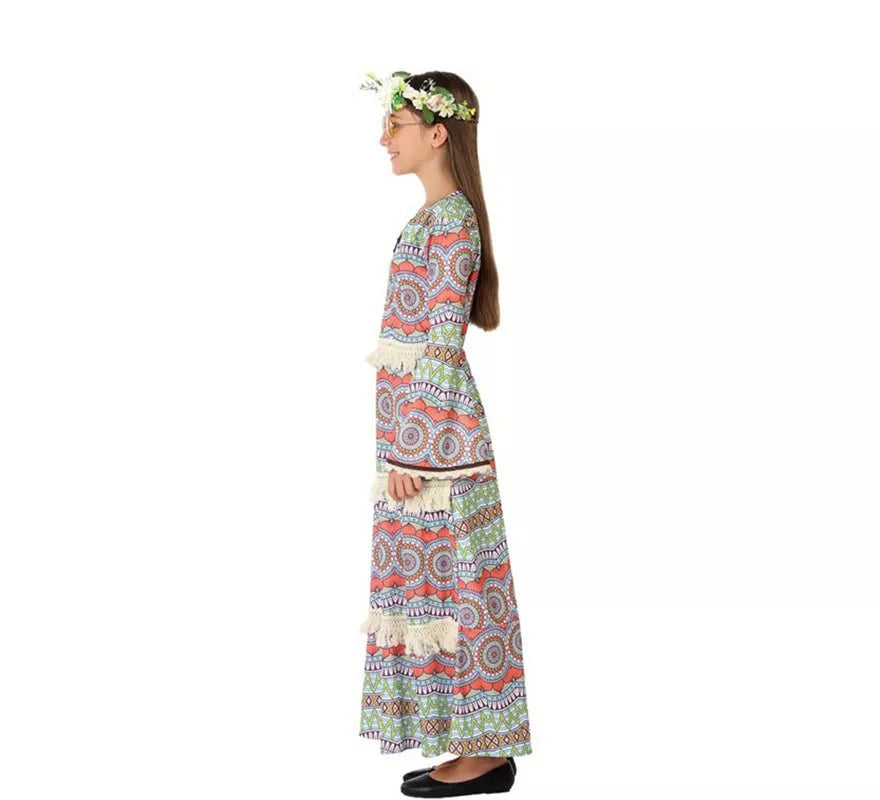 Translation missing: de.Disfraz de Vestido Hippie con Estampado para niña