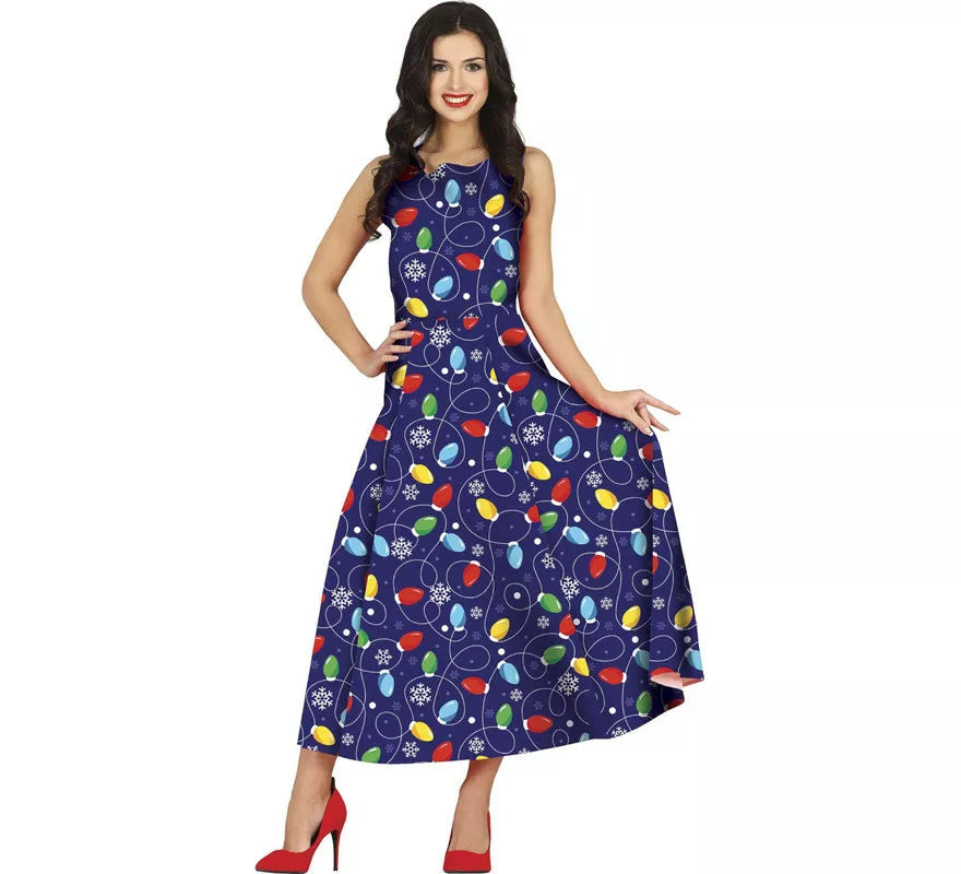 Translation missing: de.Disfraz de Vestido Navidades Azul Largo para mujer