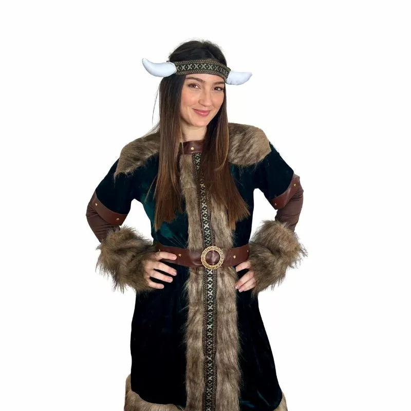 Translation missing: de.Disfraz de Vikinga Verde para mujer