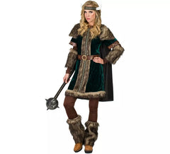 Grünes Wikinger Kostüm für Damen