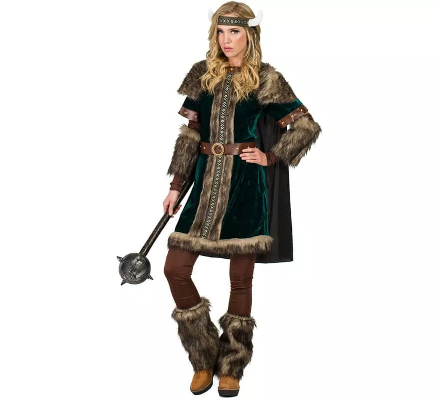 Translation missing: de.Disfraz de Vikinga Verde para mujer