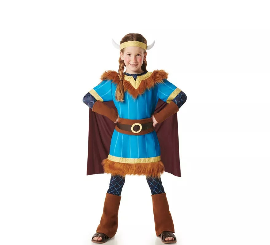Translation missing: de.Disfraz de Vikingo azul con Capa para niños