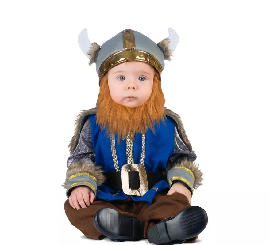 Translation missing: de.Disfraz de Vikingo azul con sombrero para bebé y niño