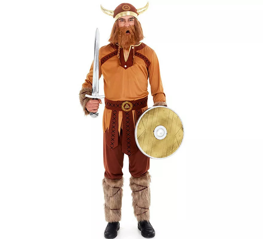 Translation missing: de.Disfraz de Vikingo Marrón Guerrero para hombre