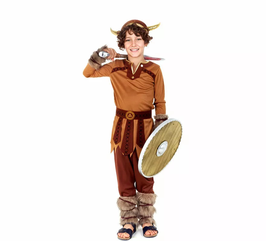 Translation missing: de.Disfraz de Vikingo marrón para niño