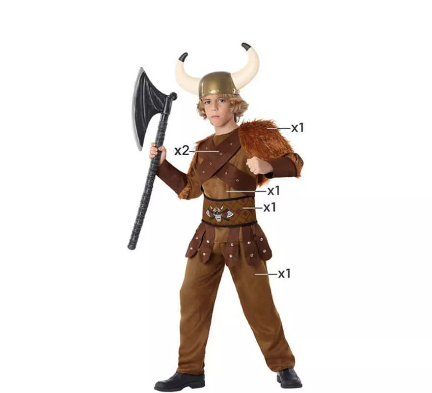 Translation missing: de.Disfraz de Vikingo Marrón para niño