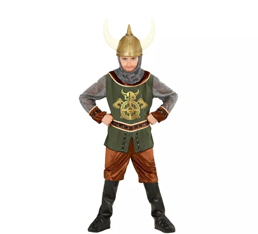 Translation missing: de.Disfraz de Vikingo verde para niño