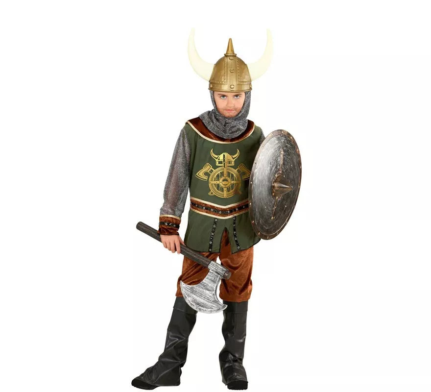 Translation missing: de.Disfraz de Vikingo verde para niño