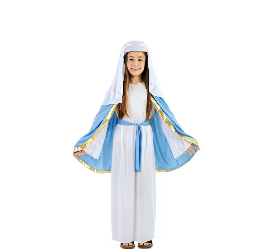 Translation missing: de.Disfraz de Virgen María con capa para niña
